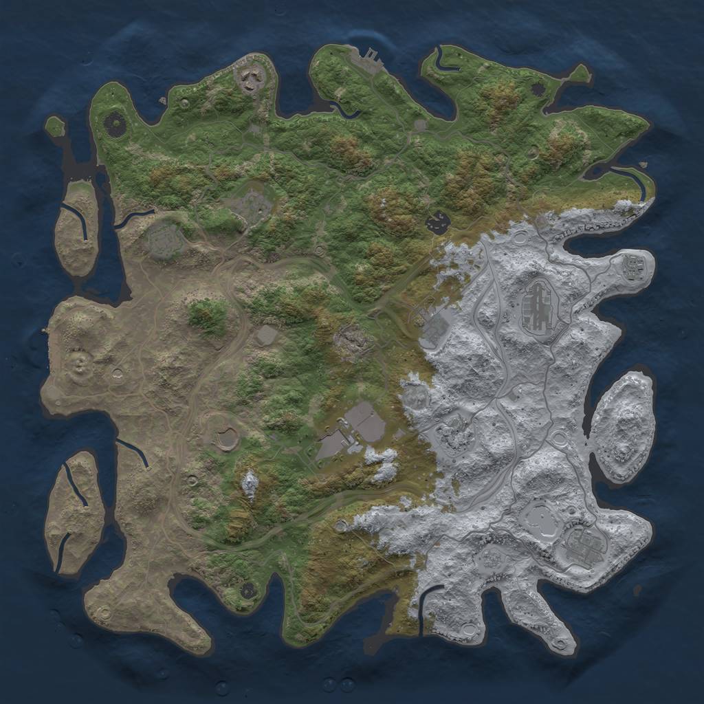 Rust Map: Procedural Map, Size: 4500, Seed: 1488842948, 18 Monuments