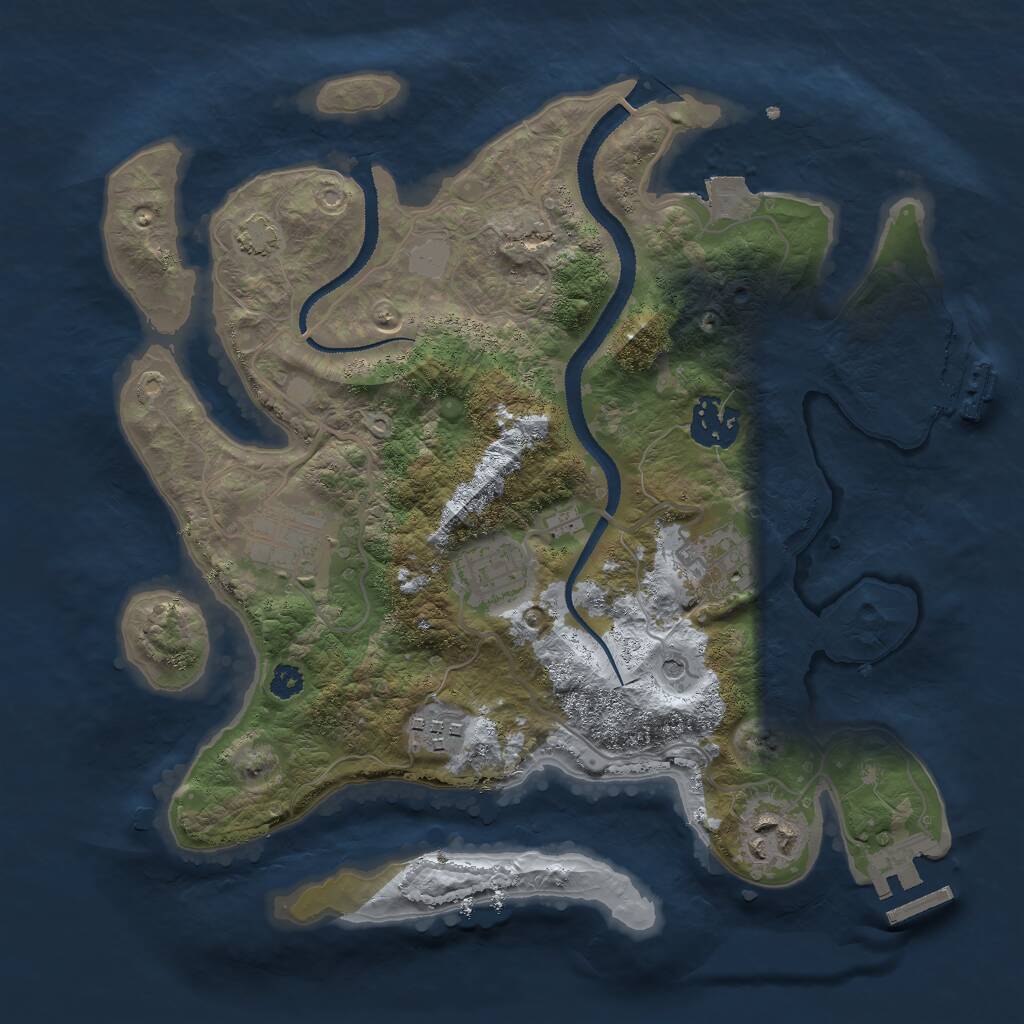 Rust Map: Procedural Map, Size: 3000, Seed: 110891646, 11 Monuments
