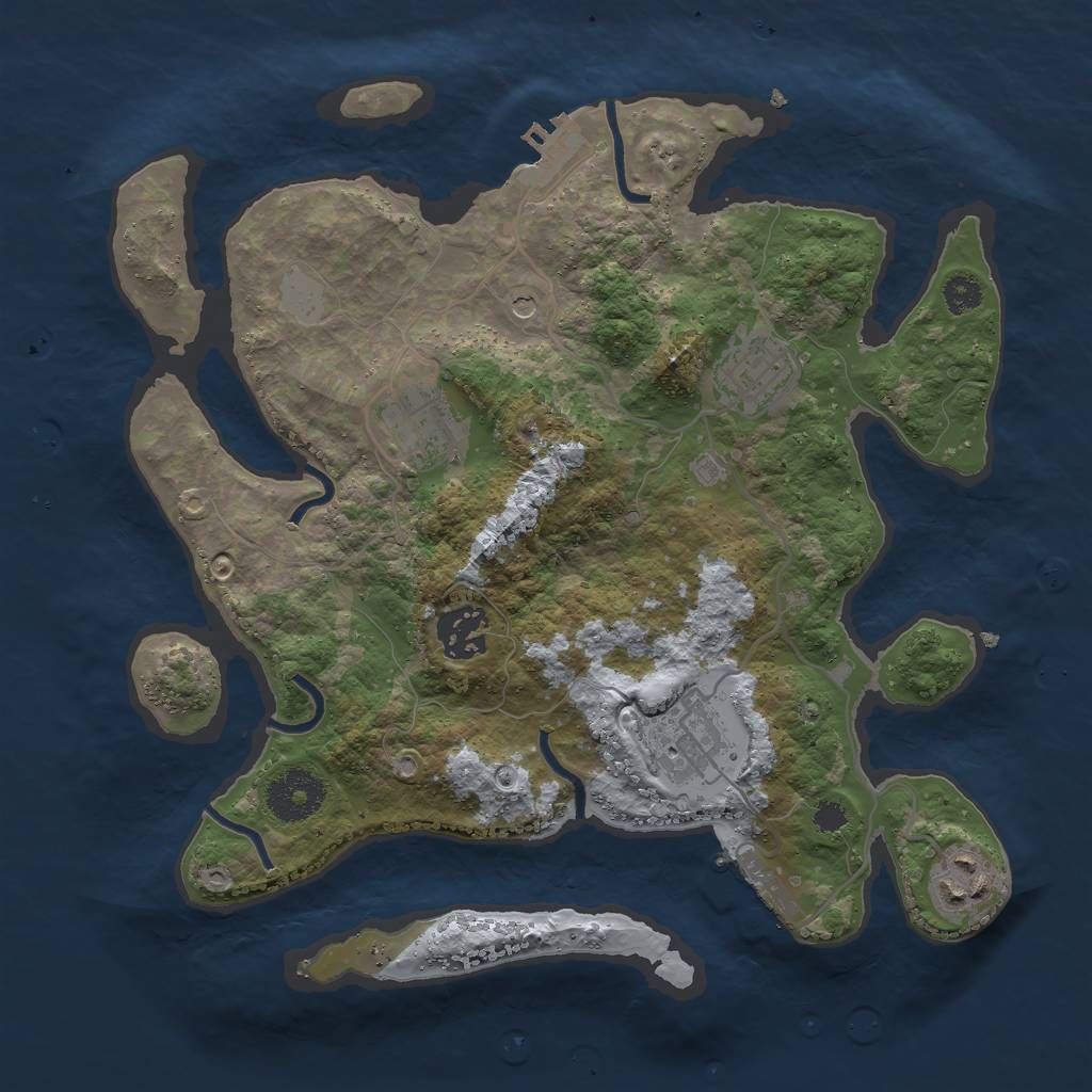 Rust Map: Procedural Map, Size: 3000, Seed: 110891646, 11 Monuments