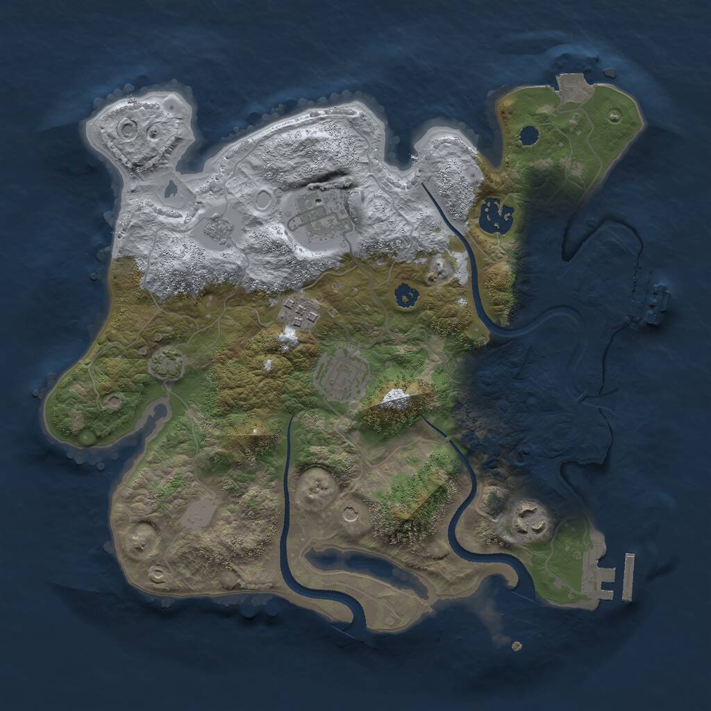 Rust Map: Procedural Map, Size: 3000, Seed: 9227977, 11 Monuments