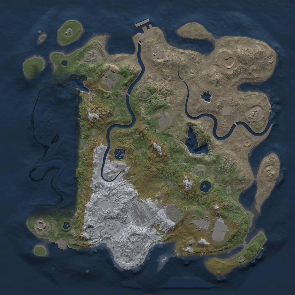 Rust Map: Procedural Map, Size: 4000, Seed: 1631720324, 15 Monuments