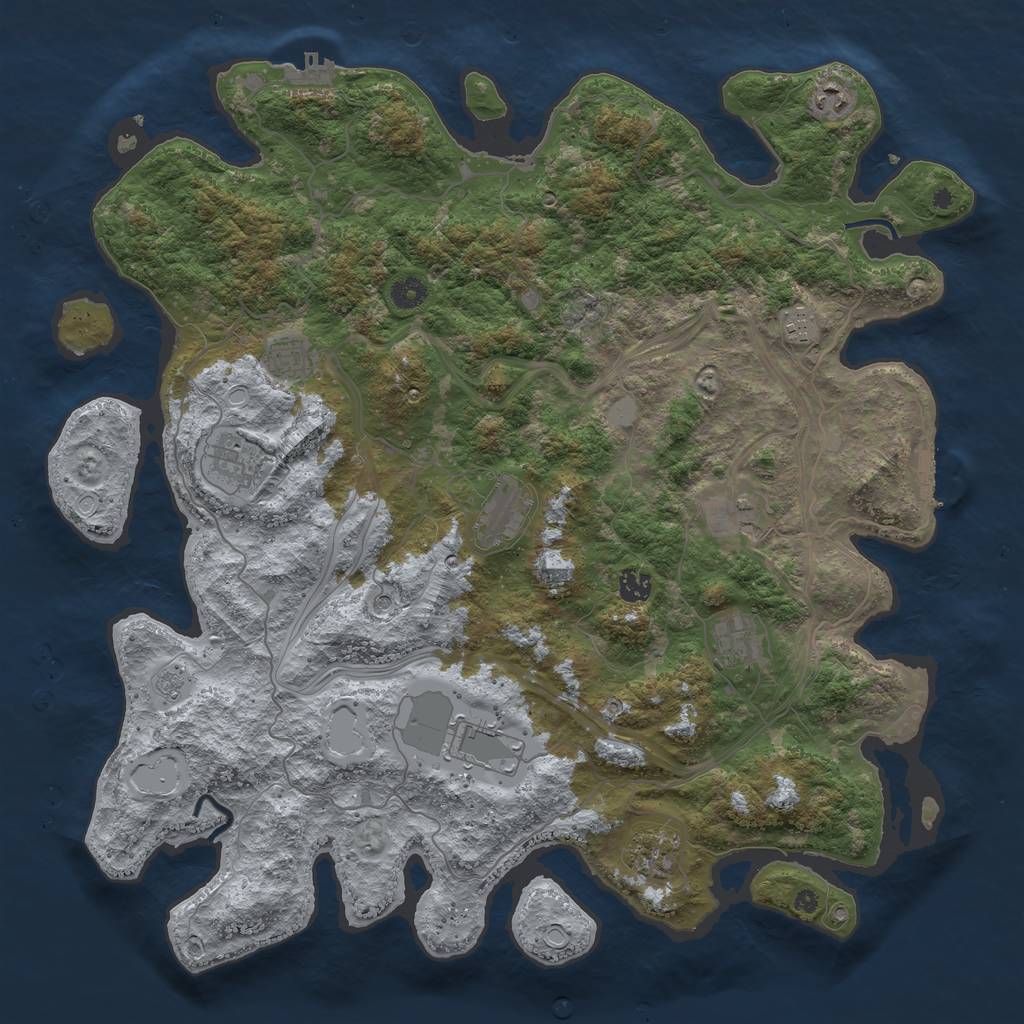 Rust Map: Procedural Map, Size: 4500, Seed: 944910117, 17 Monuments