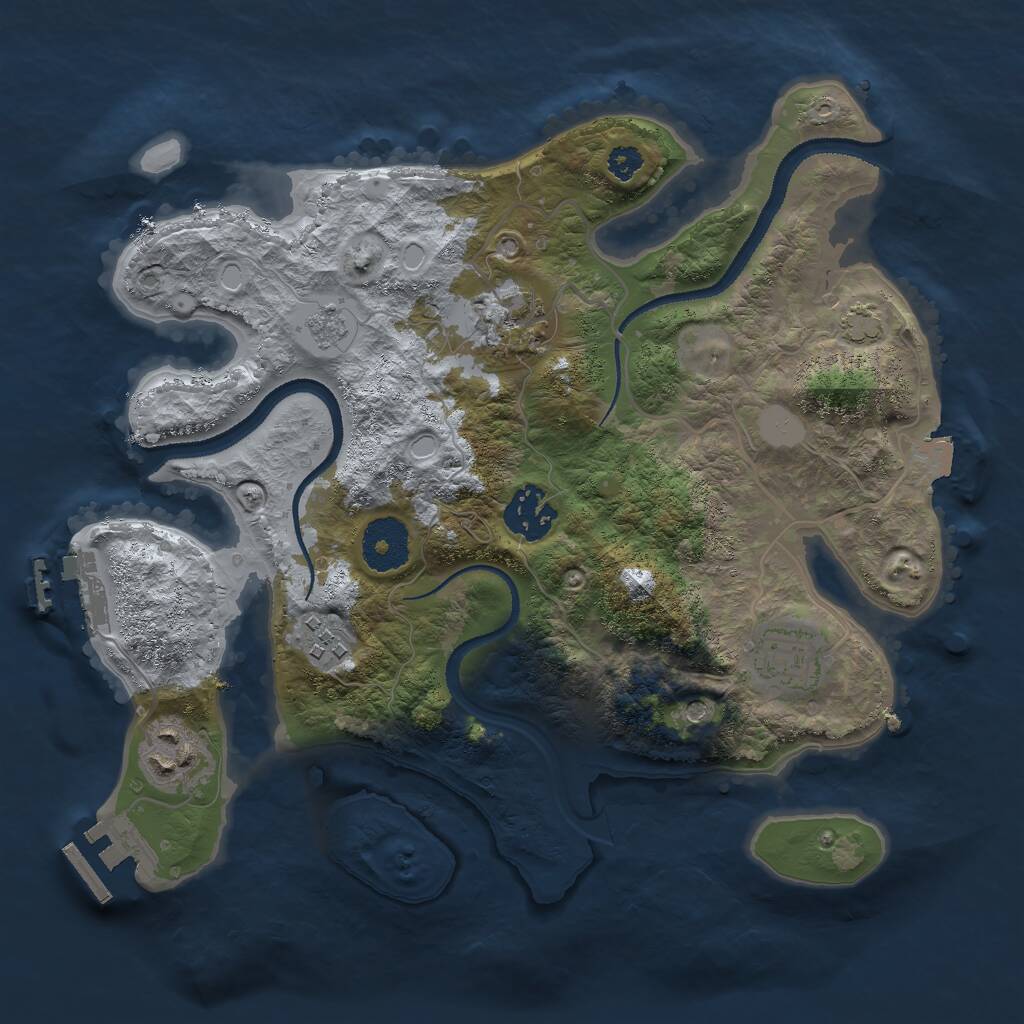 Rust Map: Procedural Map, Size: 3000, Seed: 1899097681, 11 Monuments