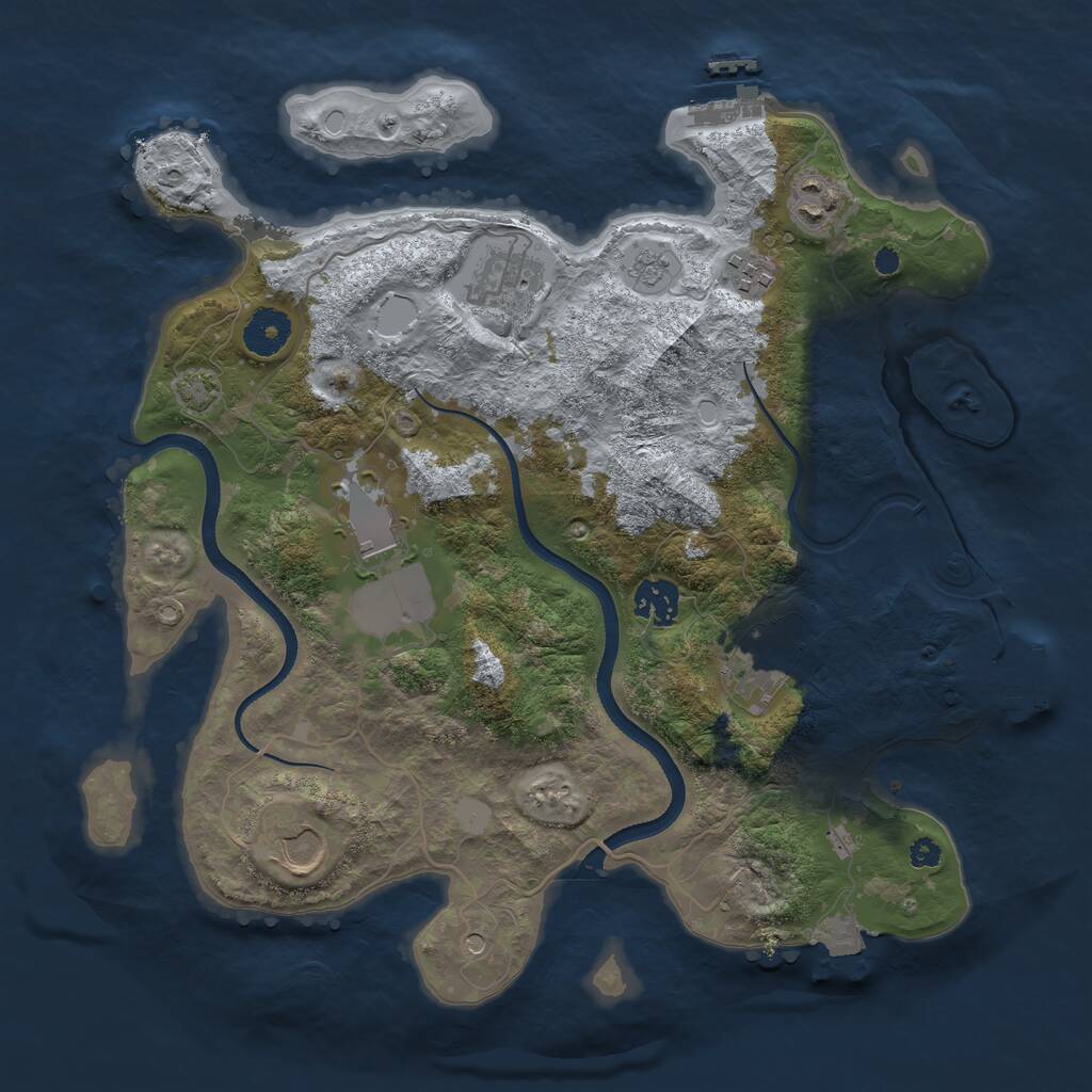 Rust Map: Procedural Map, Size: 3500, Seed: 2097007429, 13 Monuments