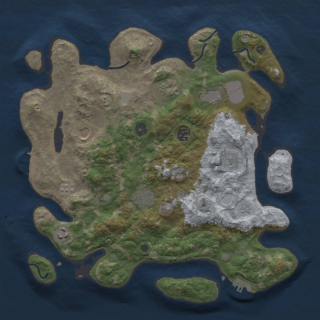 Rust Map: Procedural Map, Size: 3700, Seed: 6184843, 15 Monuments