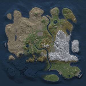 Thumbnail Rust Map: Procedural Map, Size: 3700, Seed: 6184843, 12 Monuments