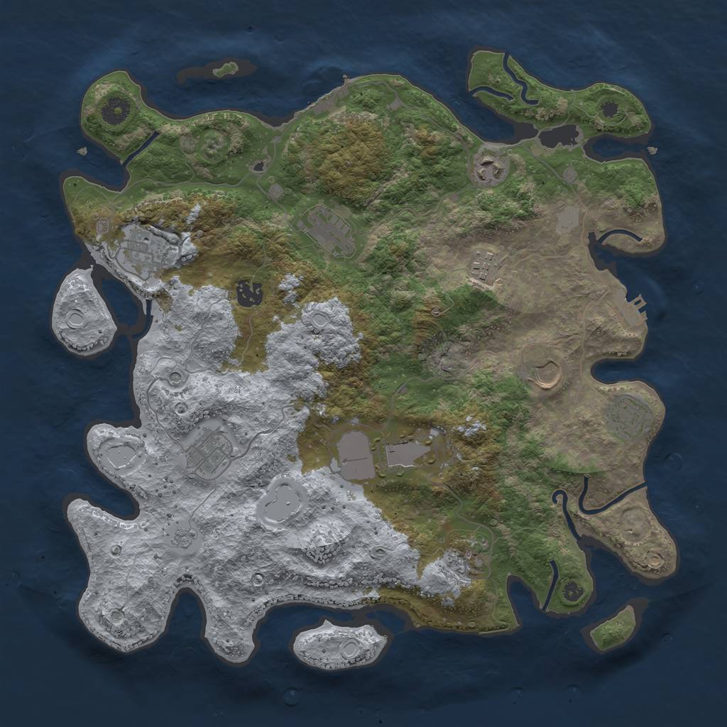 Rust Map: Procedural Map, Size: 3900, Seed: 13826, 17 Monuments
