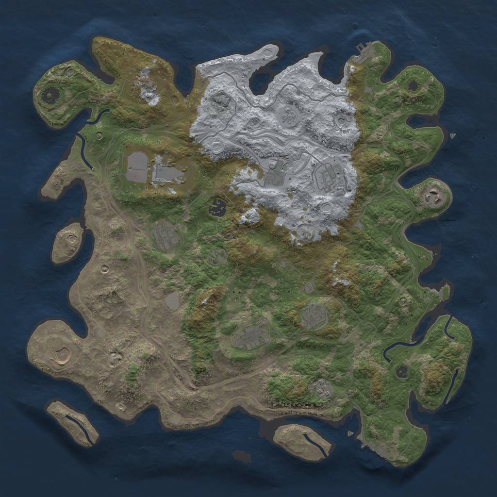 Rust Map: Procedural Map, Size: 4250, Seed: 1554128134, 18 Monuments