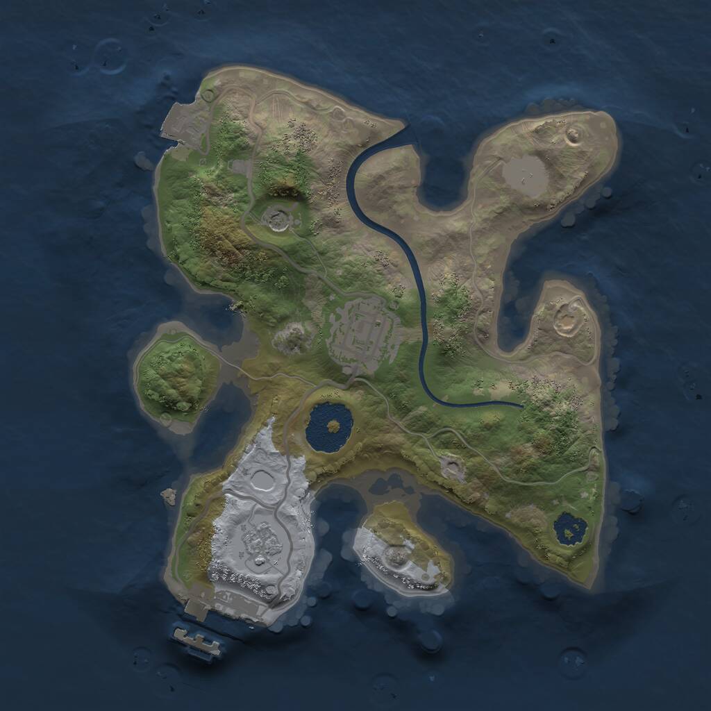 Rust Map: Procedural Map, Size: 2200, Seed: 682368677, 5 Monuments