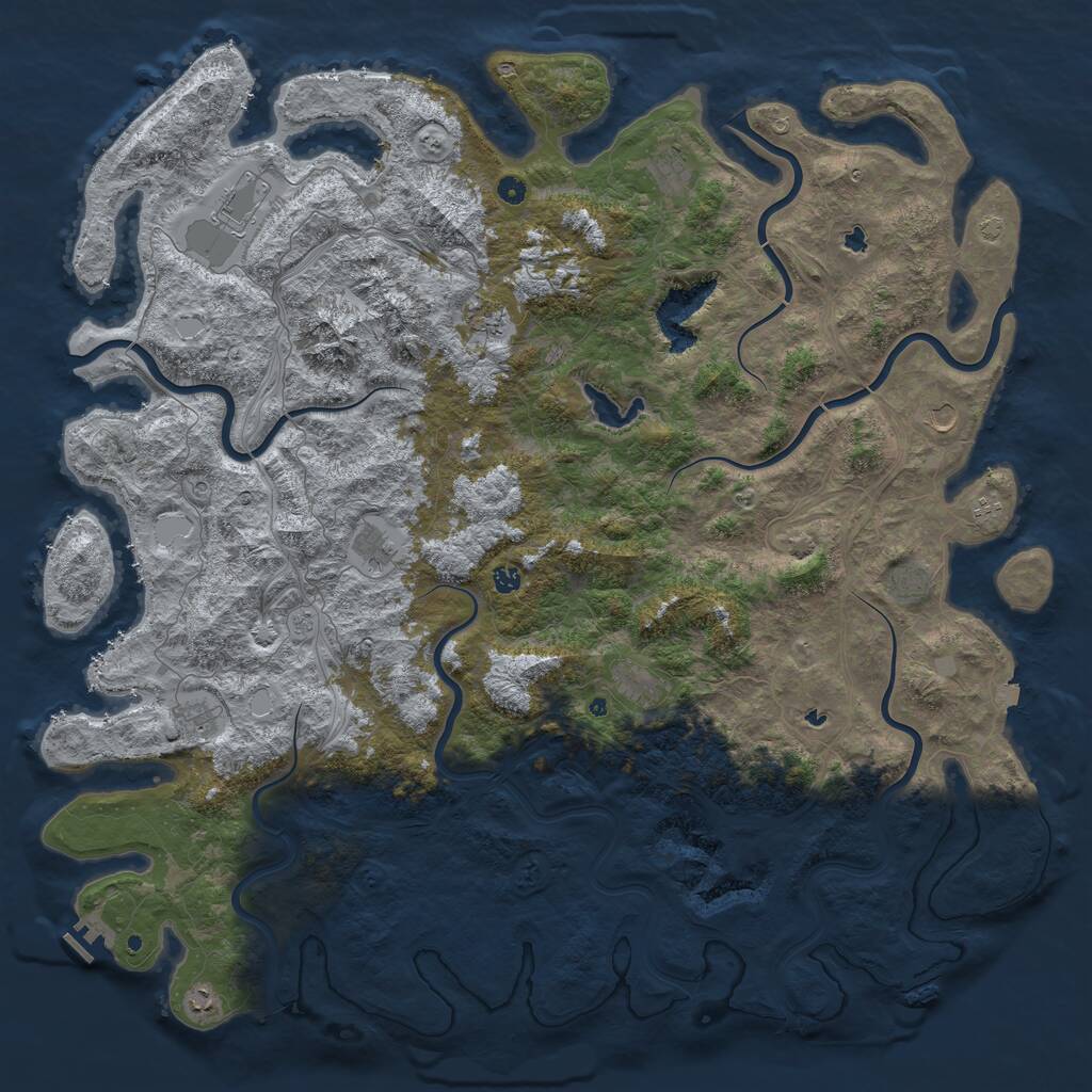 Rust Map: Procedural Map, Size: 5850, Seed: 20162023, 17 Monuments