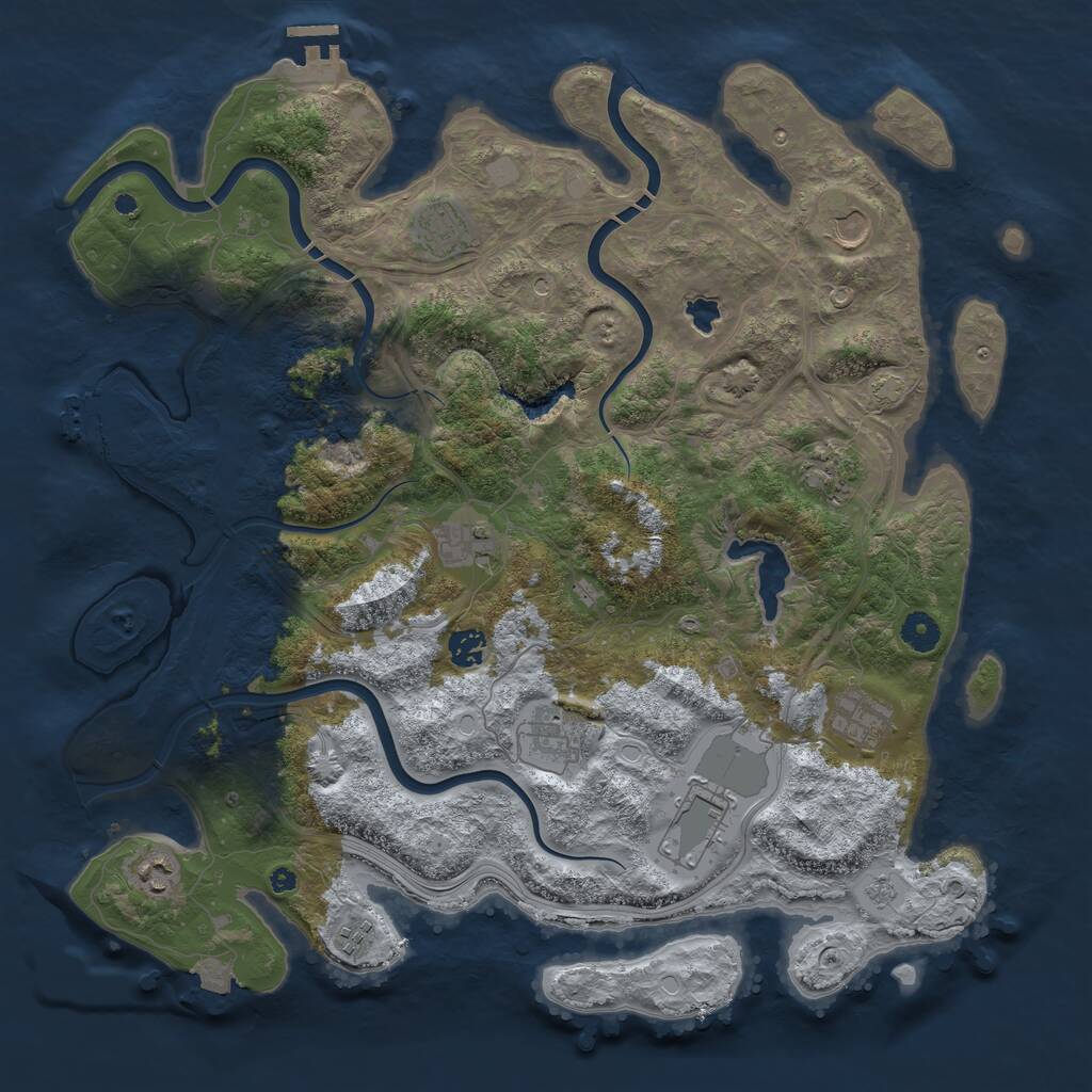 Rust Map: Procedural Map, Size: 4250, Seed: 1854, 16 Monuments