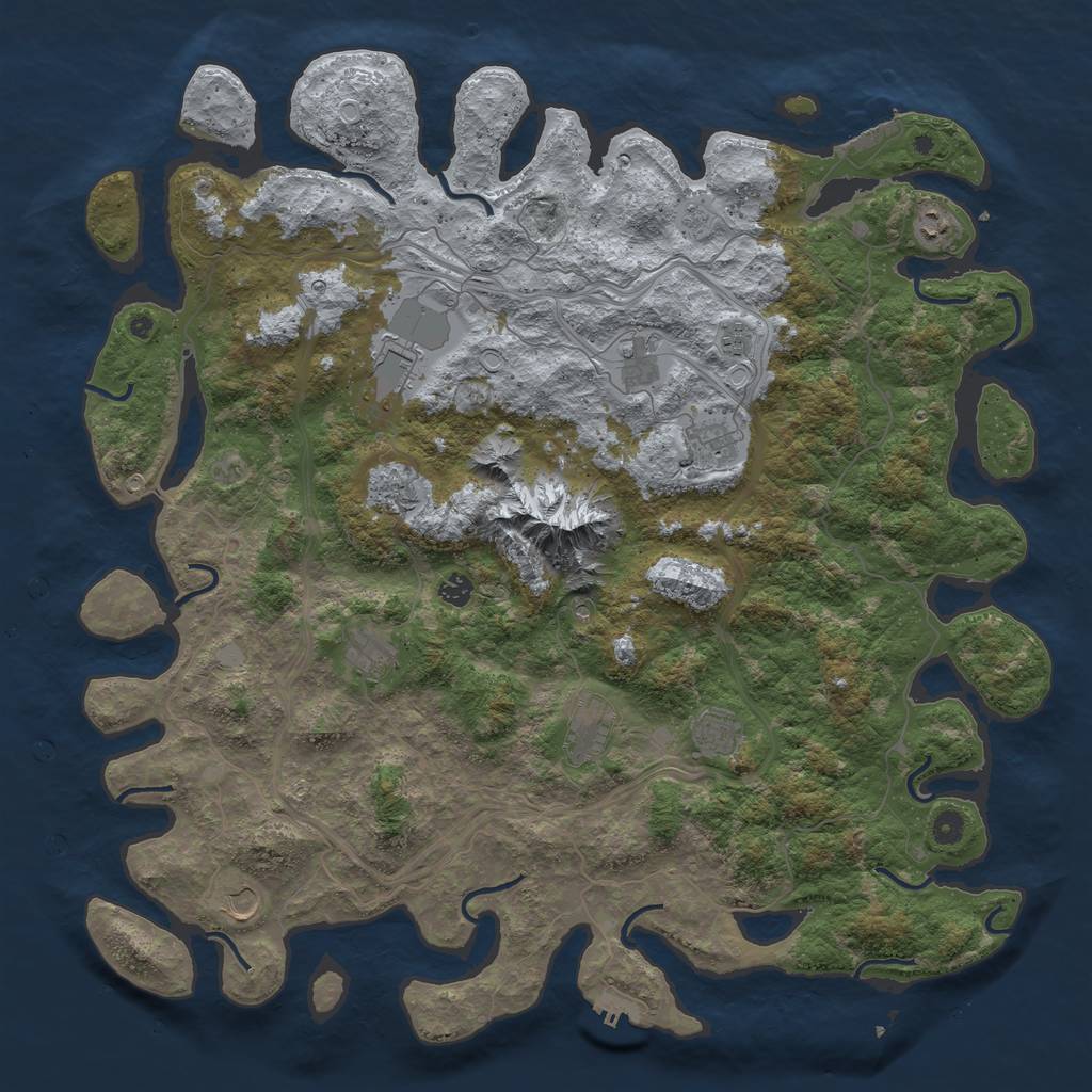 Rust Map: Procedural Map, Size: 5000, Seed: 40971911, 18 Monuments