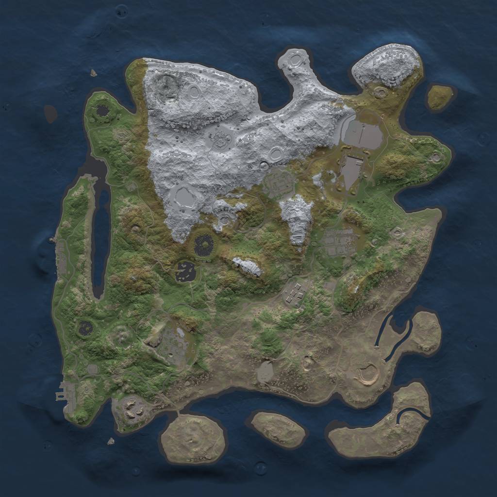 Rust Map: Procedural Map, Size: 3500, Seed: 3457, 15 Monuments