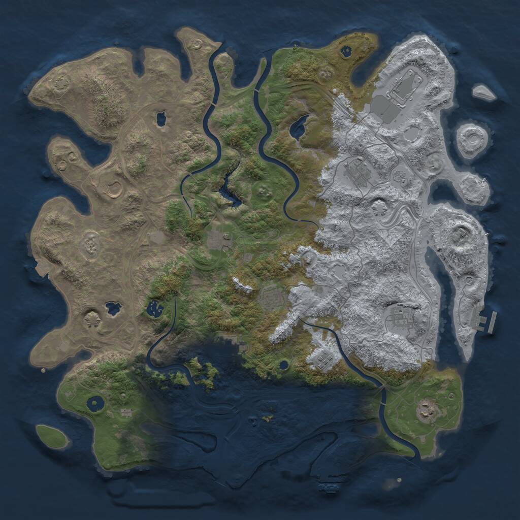 Rust Map: Procedural Map, Size: 4700, Seed: 675841, 16 Monuments
