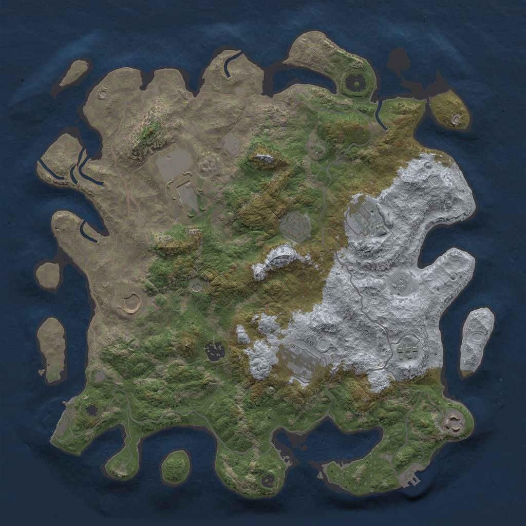 Rust Map: Procedural Map, Size: 4000, Seed: 37163621, 15 Monuments