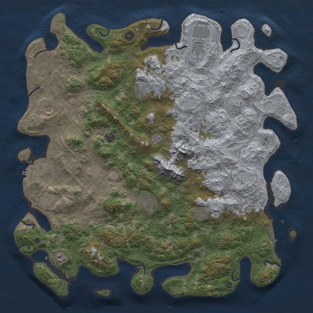 Rust Map: Procedural Map, Size: 5000, Seed: 499019286, 18 Monuments