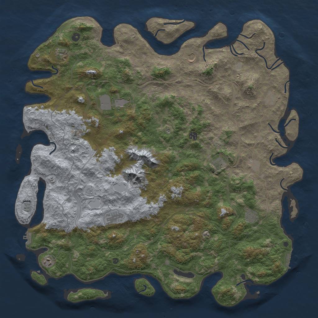 Rust Map: Procedural Map, Size: 5469, Seed: 169812144, 18 Monuments