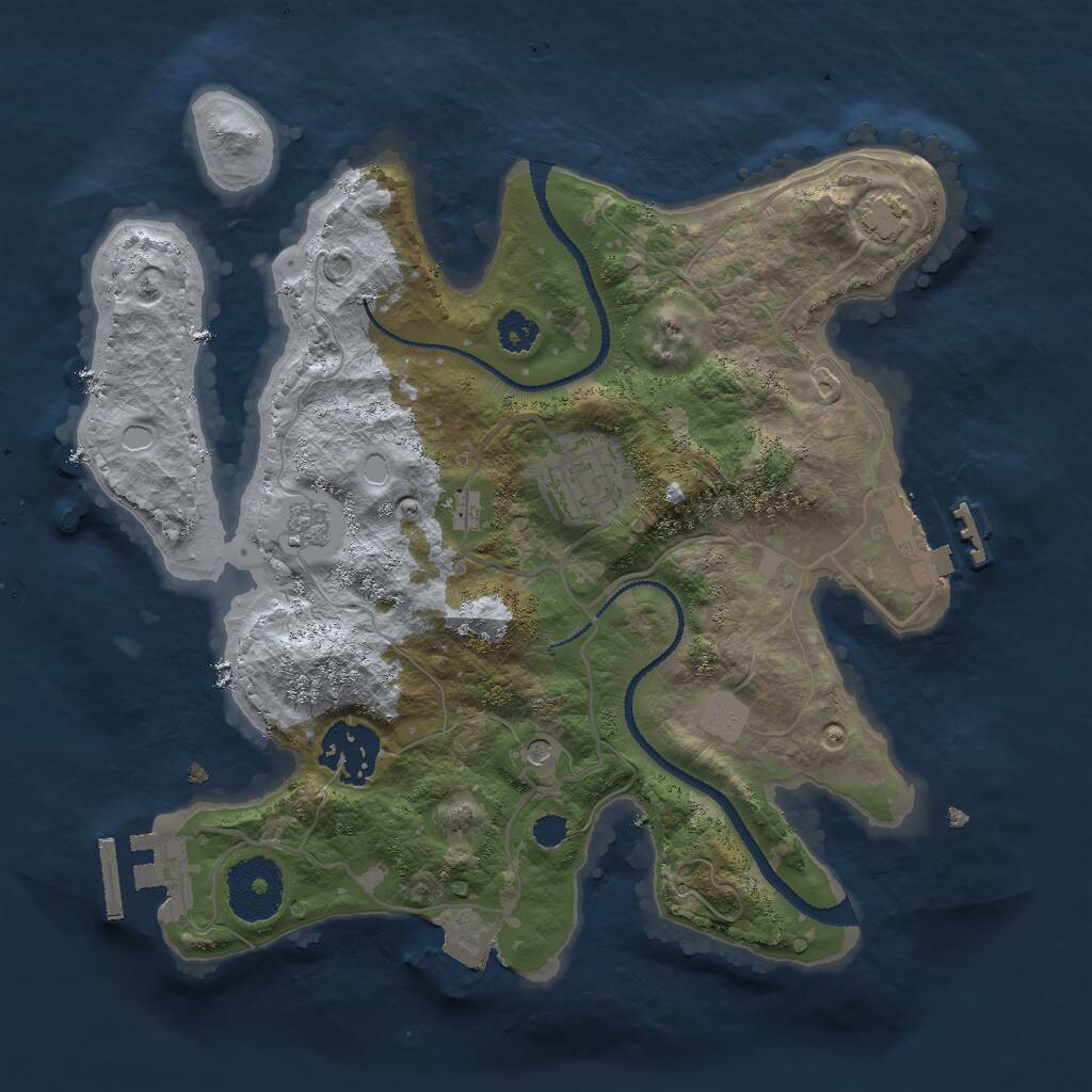 Rust Map: Procedural Map, Size: 2700, Seed: 8588858, 8 Monuments