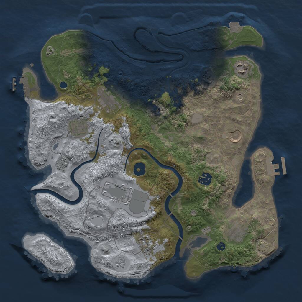 Rust Map: Procedural Map, Size: 3500, Seed: 813679824, 15 Monuments