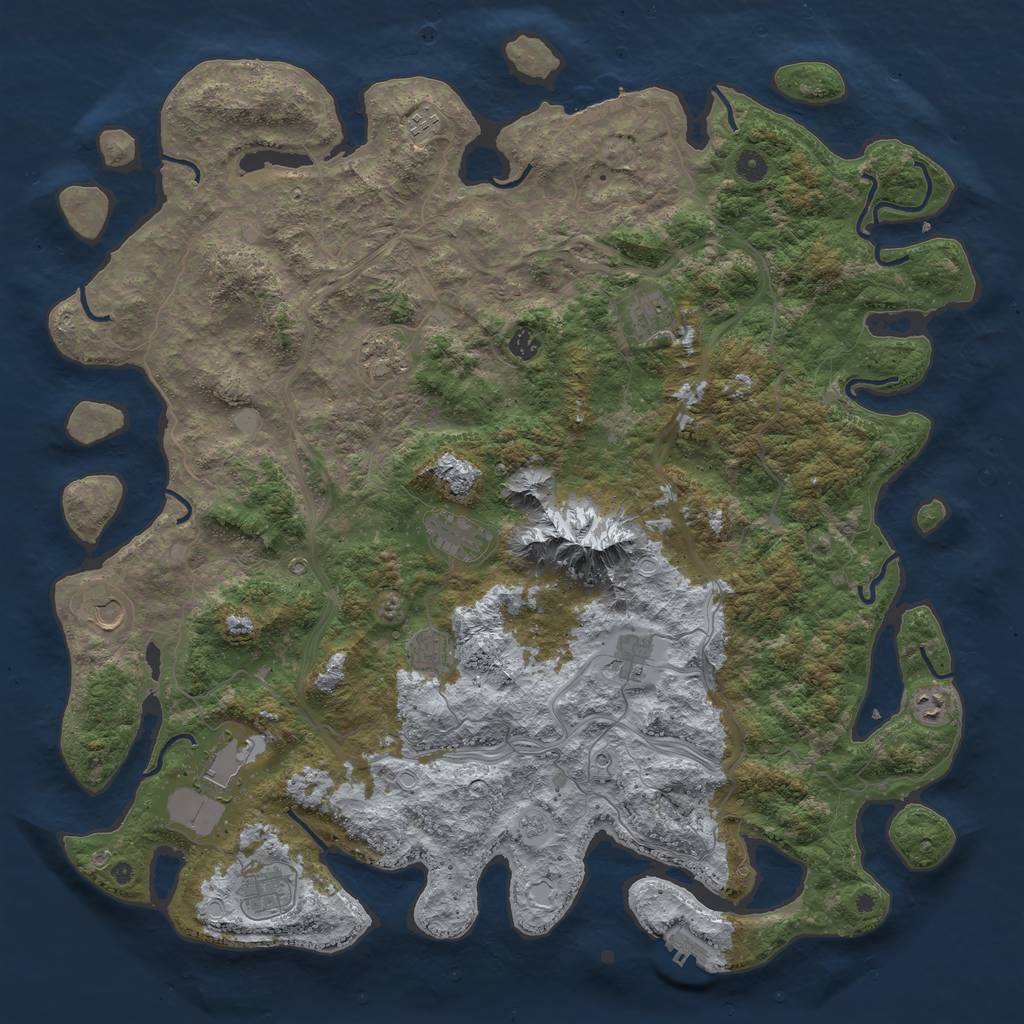 Rust Map: Procedural Map, Size: 5000, Seed: 18473, 18 Monuments