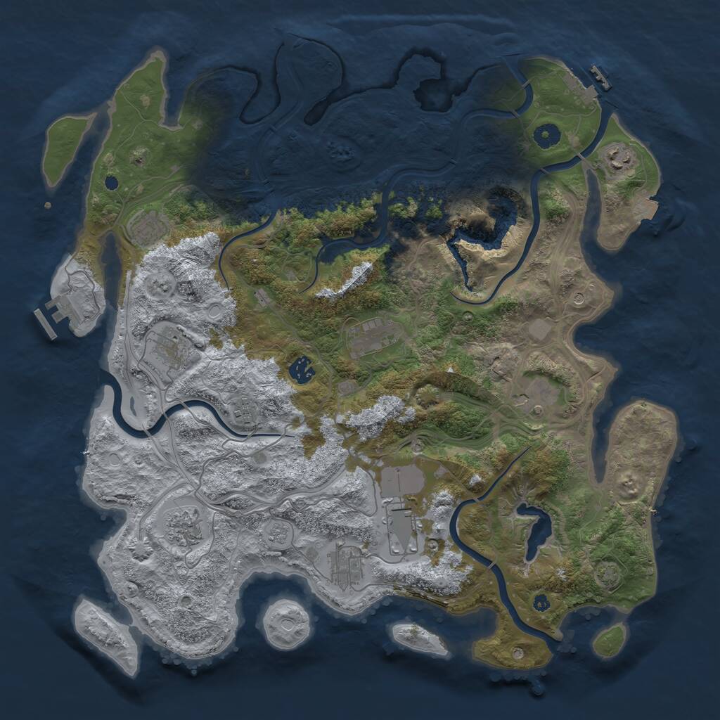 Rust Map: Procedural Map, Size: 4250, Seed: 40080681, 16 Monuments