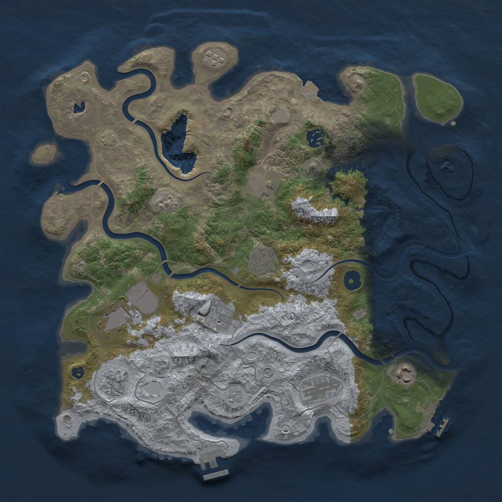 Rust Map: Procedural Map, Size: 4000, Seed: 21625234, 15 Monuments