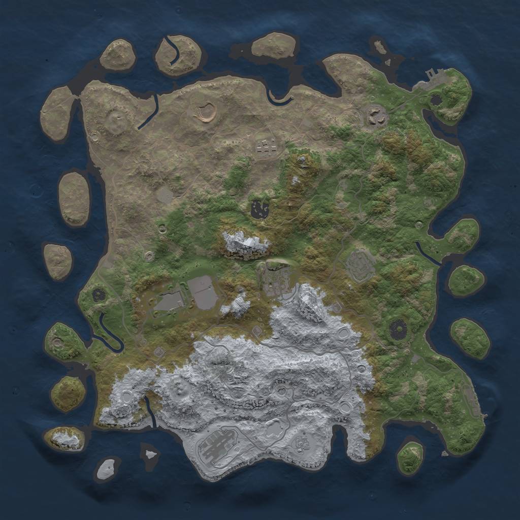 Rust Map: Procedural Map, Size: 4000, Seed: 721099278, 15 Monuments