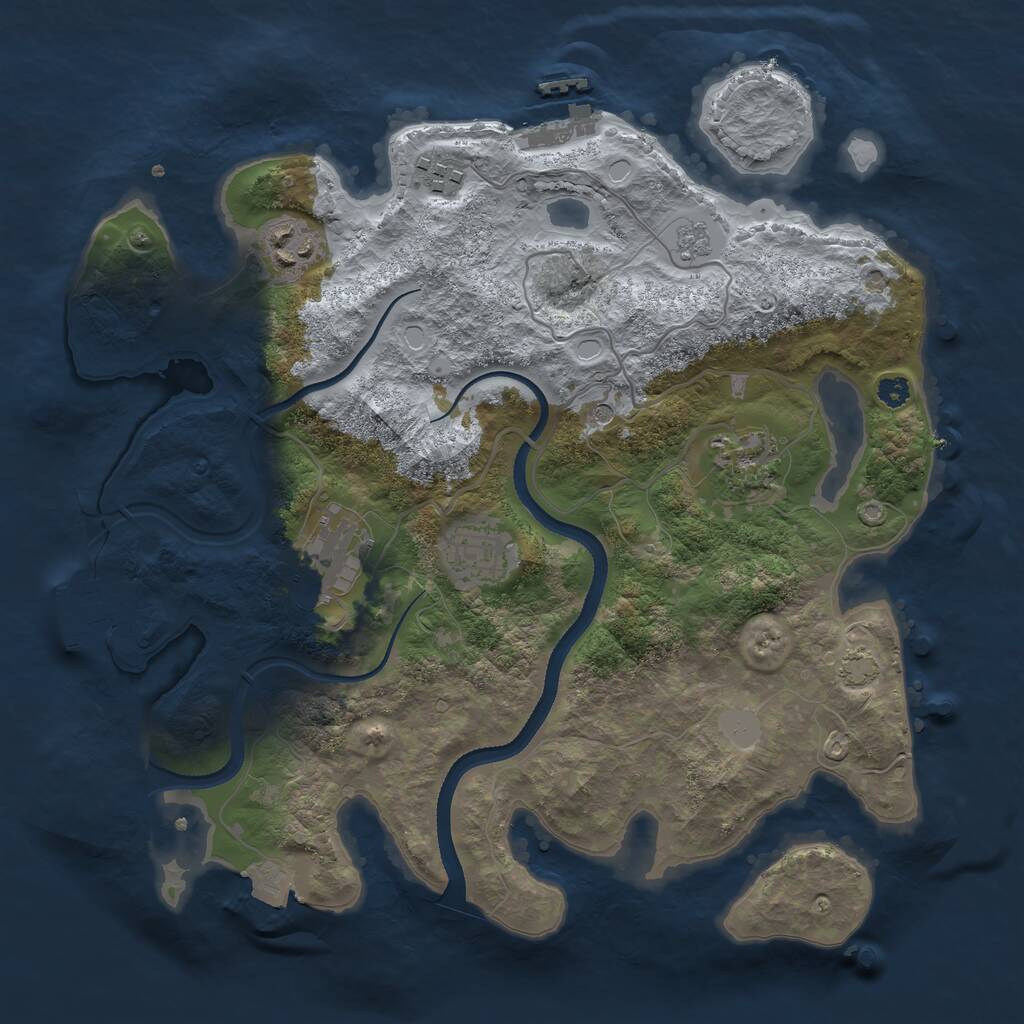 Rust Map: Procedural Map, Size: 3250, Seed: 1447919390, 11 Monuments