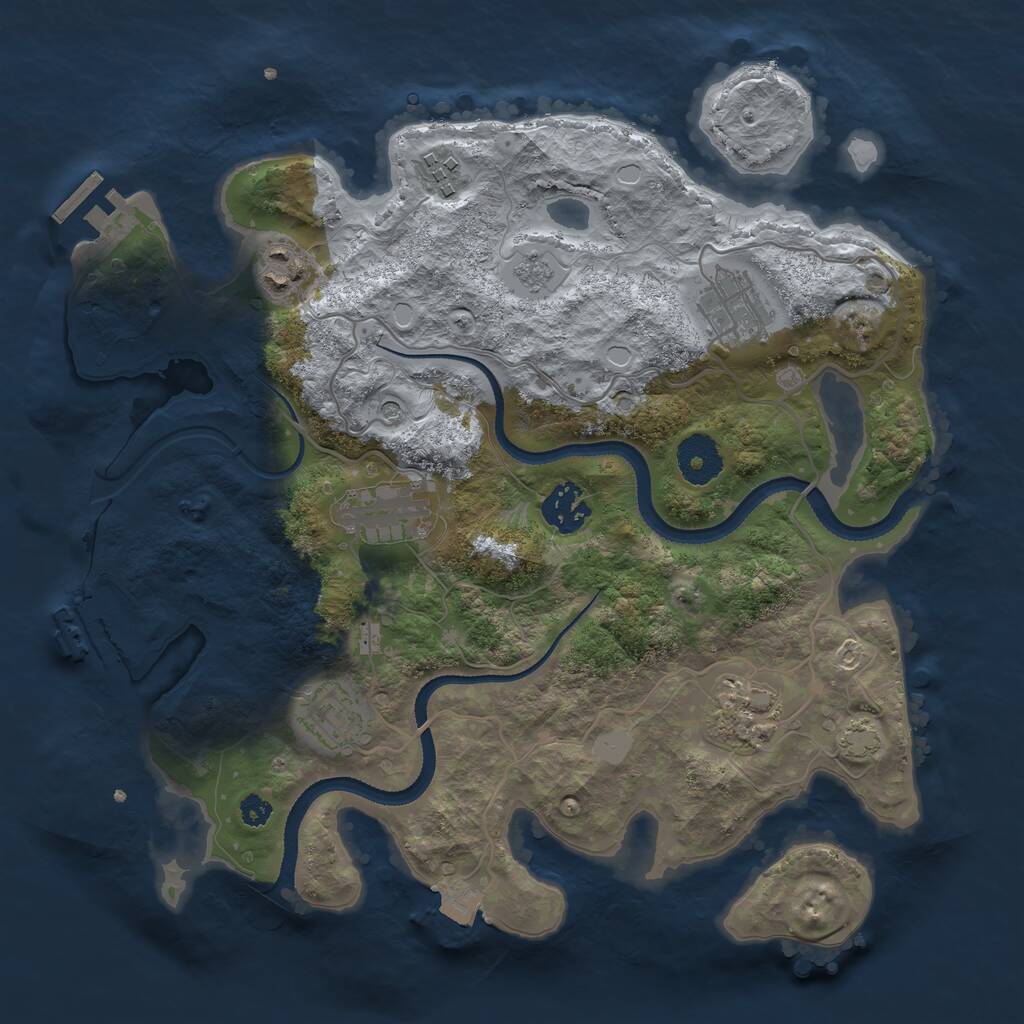 Rust Map: Procedural Map, Size: 3250, Seed: 1447919390, 13 Monuments