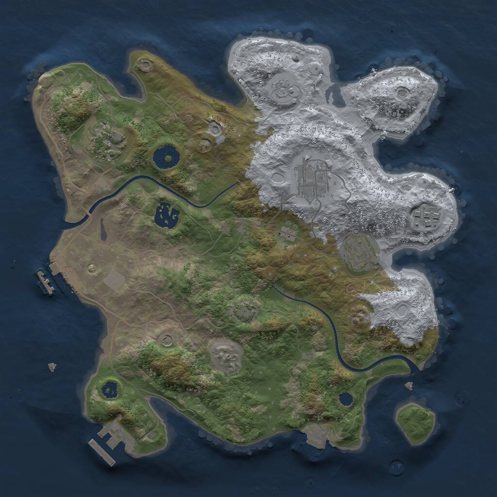 Rust Map: Procedural Map, Size: 3000, Seed: 102283903, 11 Monuments