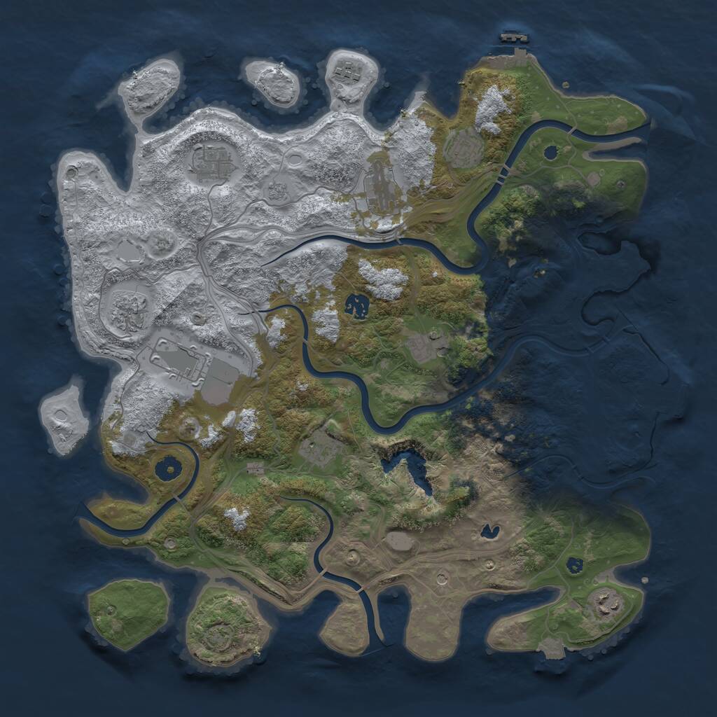 Rust Map: Procedural Map, Size: 4250, Seed: 1864889245, 16 Monuments