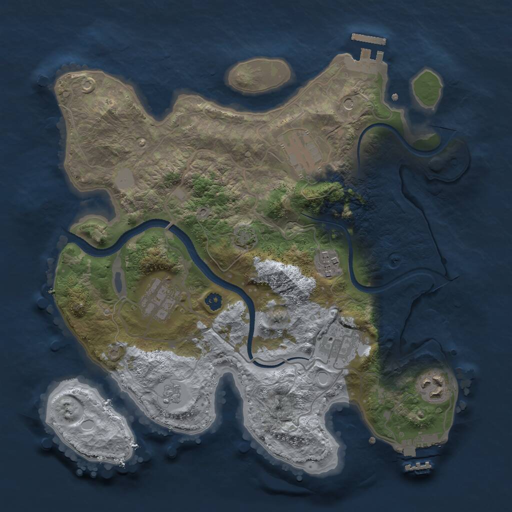Rust Map: Procedural Map, Size: 3000, Seed: 1830032464, 11 Monuments