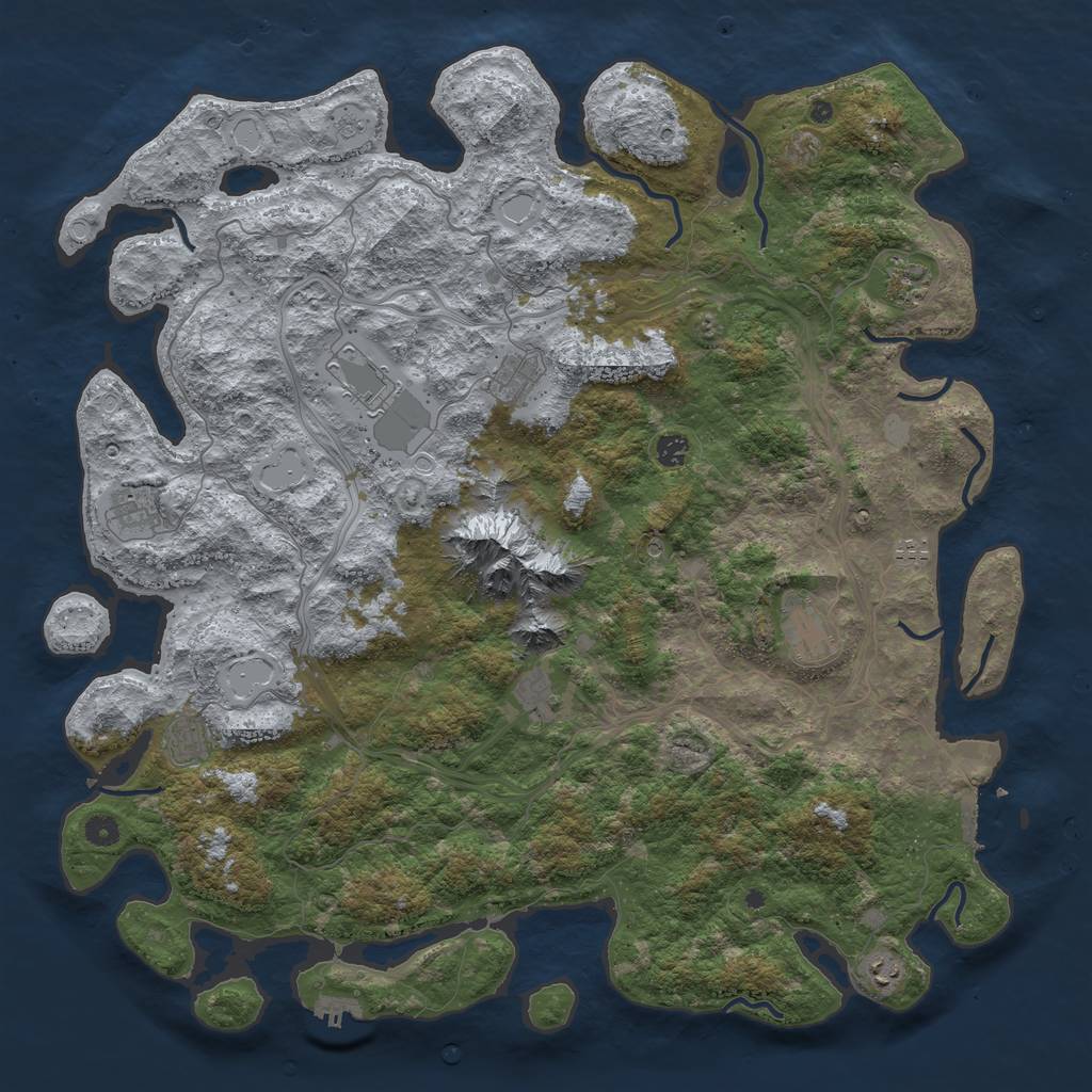 Rust Map: Procedural Map, Size: 5000, Seed: 1969149496, 17 Monuments