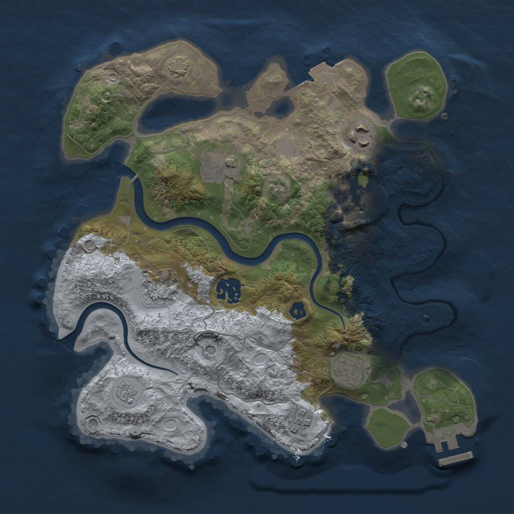 Rust Map: Procedural Map, Size: 3000, Seed: 355292335, 12 Monuments