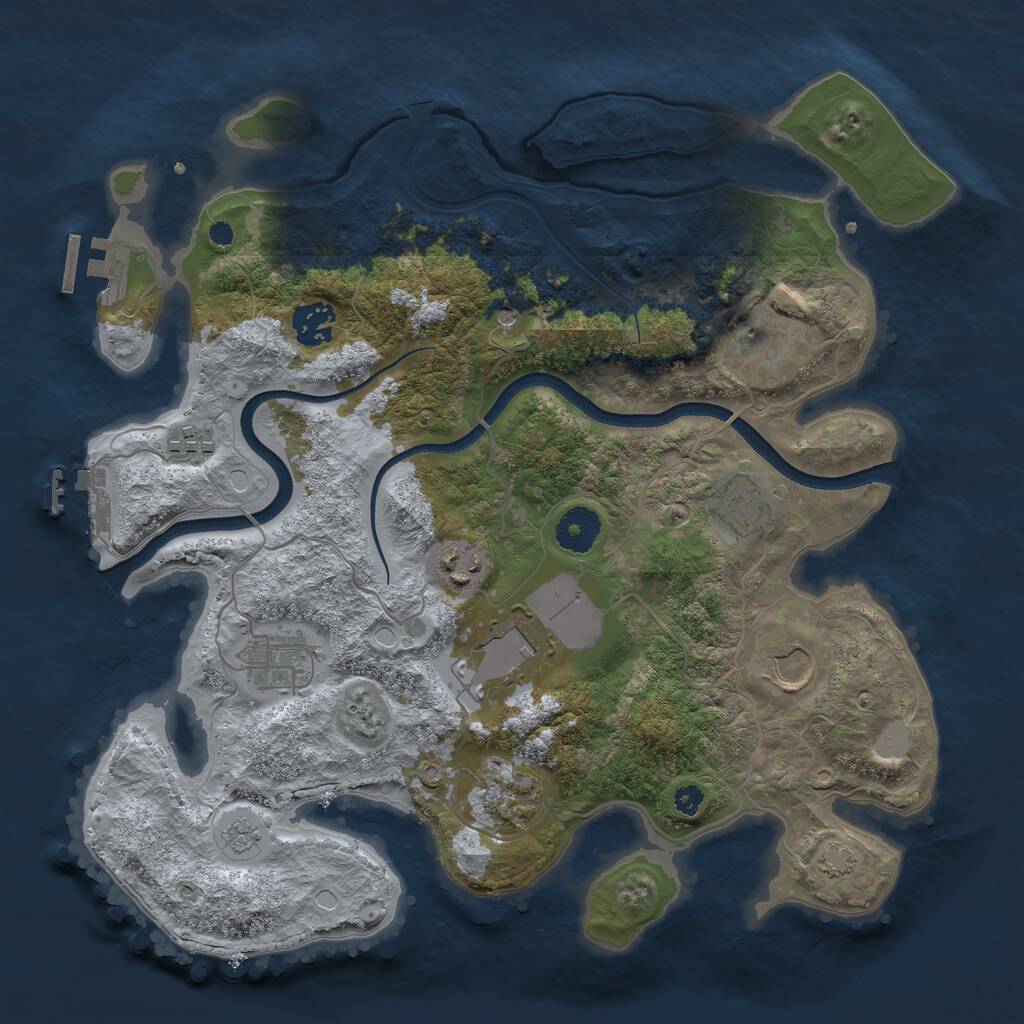 Rust Map: Procedural Map, Size: 3500, Seed: 6301617, 15 Monuments