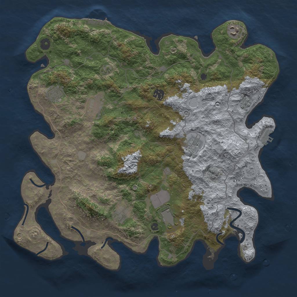 Rust Map: Procedural Map, Size: 4000, Seed: 443458810, 15 Monuments