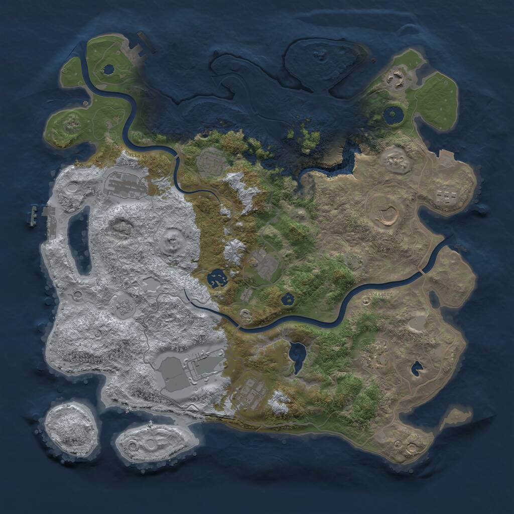 Rust Map: Procedural Map, Size: 4000, Seed: 357421657, 16 Monuments