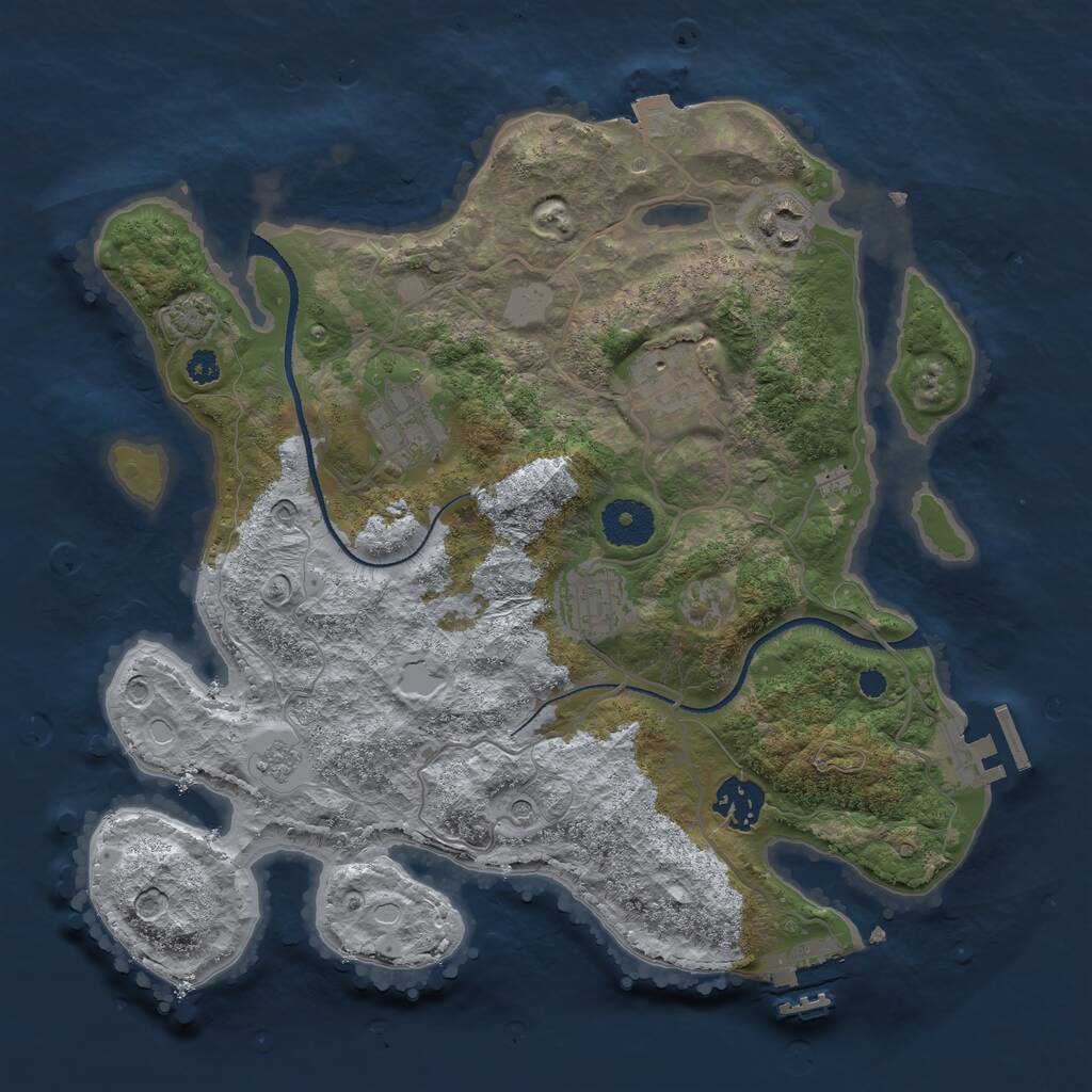 Rust Map: Procedural Map, Size: 3250, Seed: 1719382432, 11 Monuments