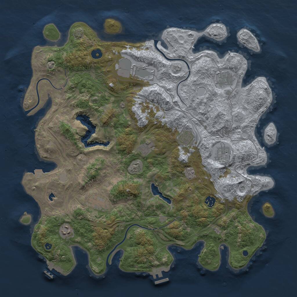 Rust Map: Procedural Map, Size: 4250, Seed: 701839857, 15 Monuments