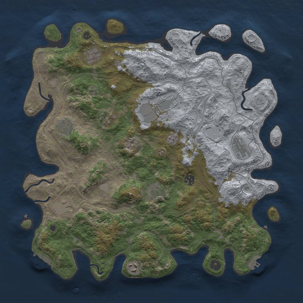 Rust Map: Procedural Map, Size: 4250, Seed: 701839857, 17 Monuments