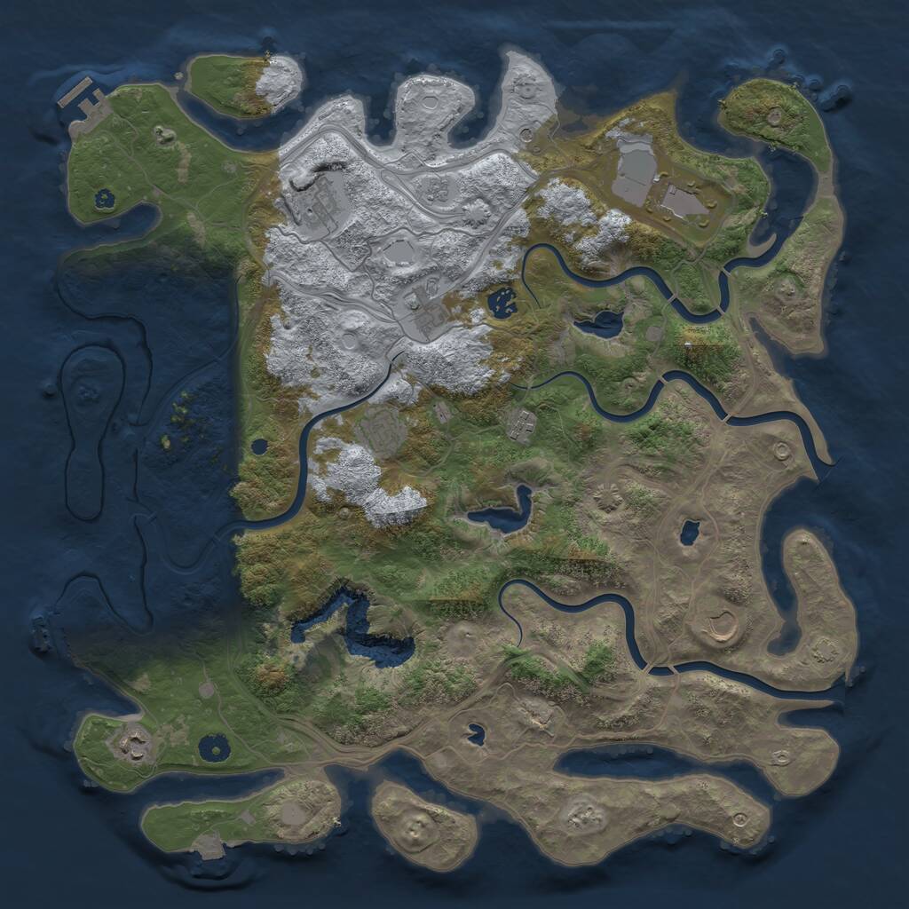 Rust Map: Procedural Map, Size: 4500, Seed: 739946367, 14 Monuments