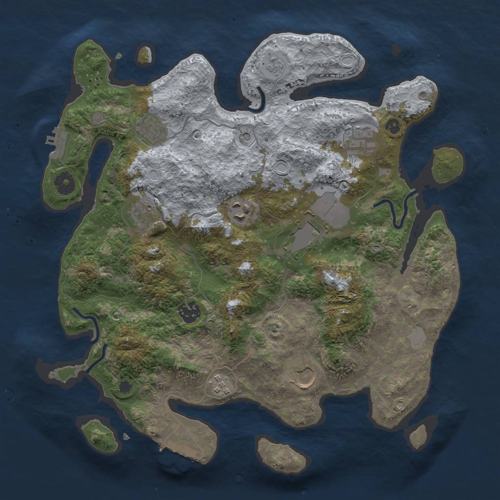 Rust Map: Procedural Map, Size: 3500, Seed: 683340689, 15 Monuments