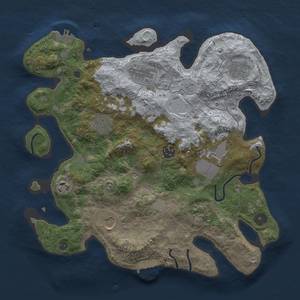 Thumbnail Rust Map: Procedural Map, Size: 3500, Seed: 91425237, 15 Monuments