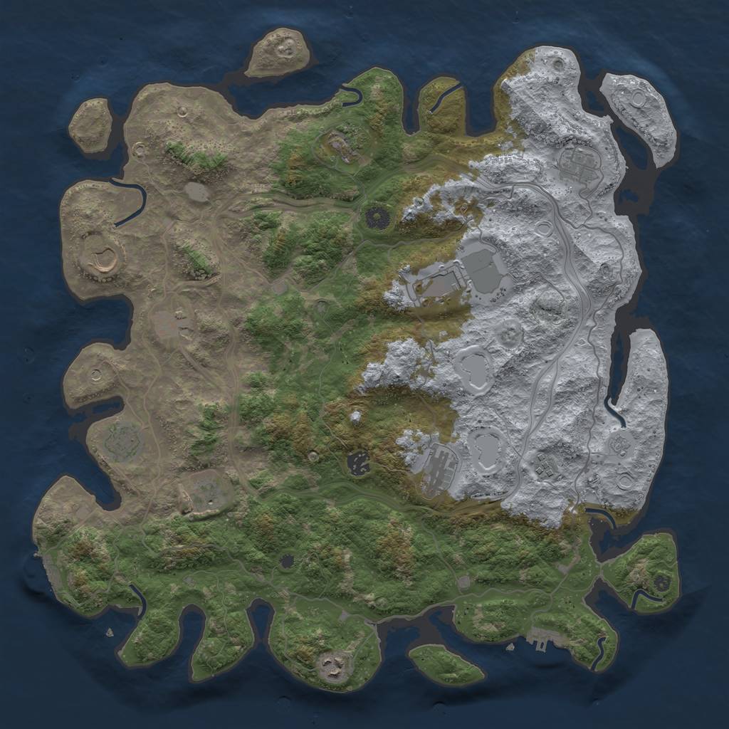 Rust Map: Procedural Map, Size: 4500, Seed: 437906508, 18 Monuments