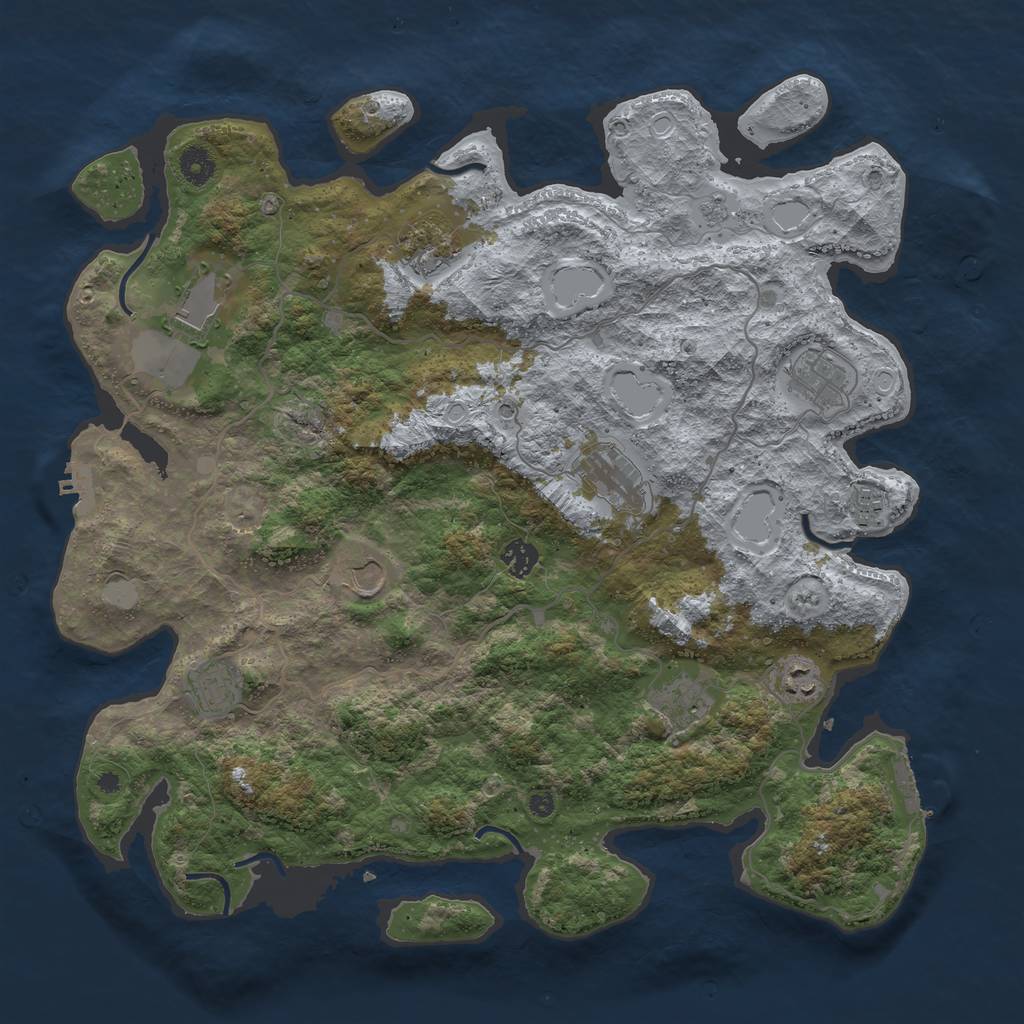 Rust Map: Procedural Map, Size: 4200, Seed: 2427, 17 Monuments
