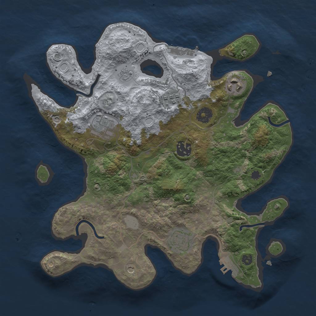 Rust Map: Procedural Map, Size: 3000, Seed: 6930, 12 Monuments