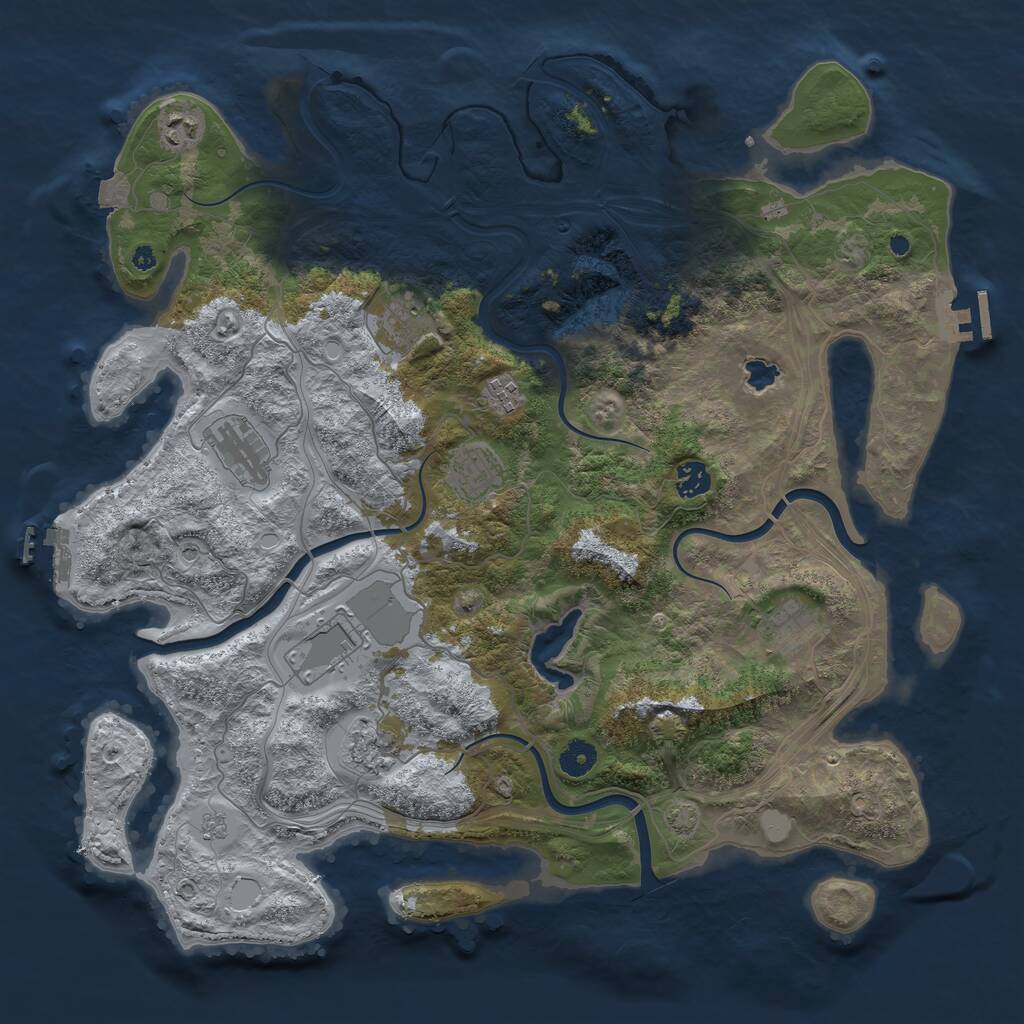Rust Map: Procedural Map, Size: 4250, Seed: 966600251, 15 Monuments