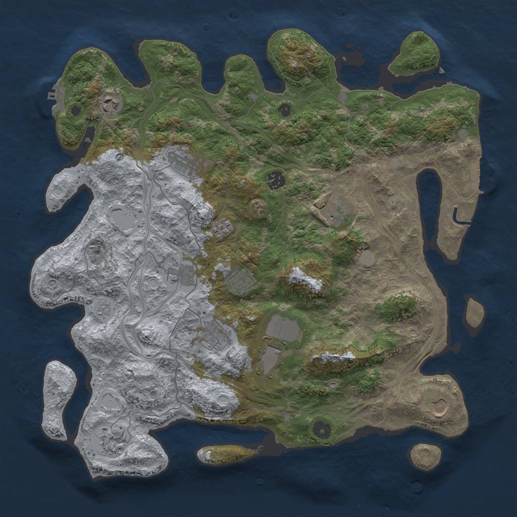 Rust Map: Procedural Map, Size: 4250, Seed: 966600251, 18 Monuments