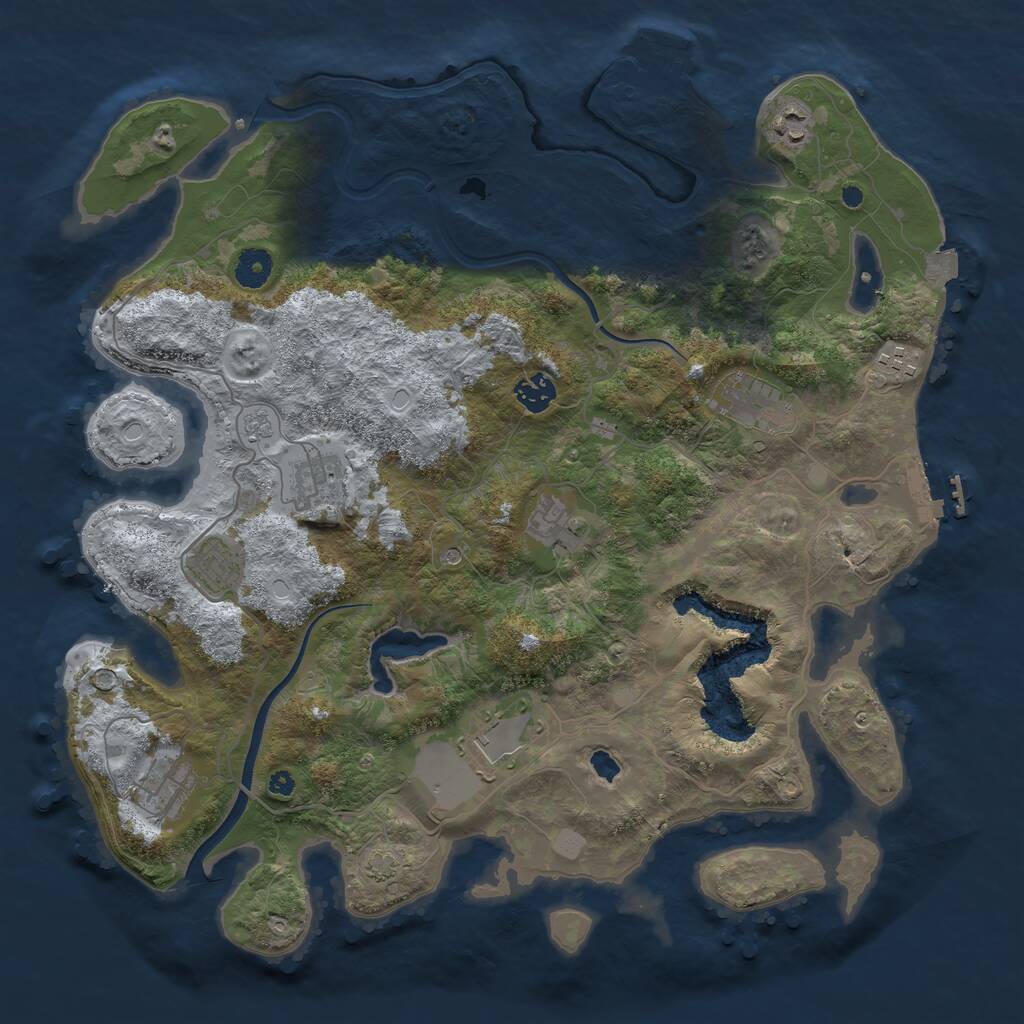 Rust Map: Procedural Map, Size: 4000, Seed: 1919092020, 15 Monuments