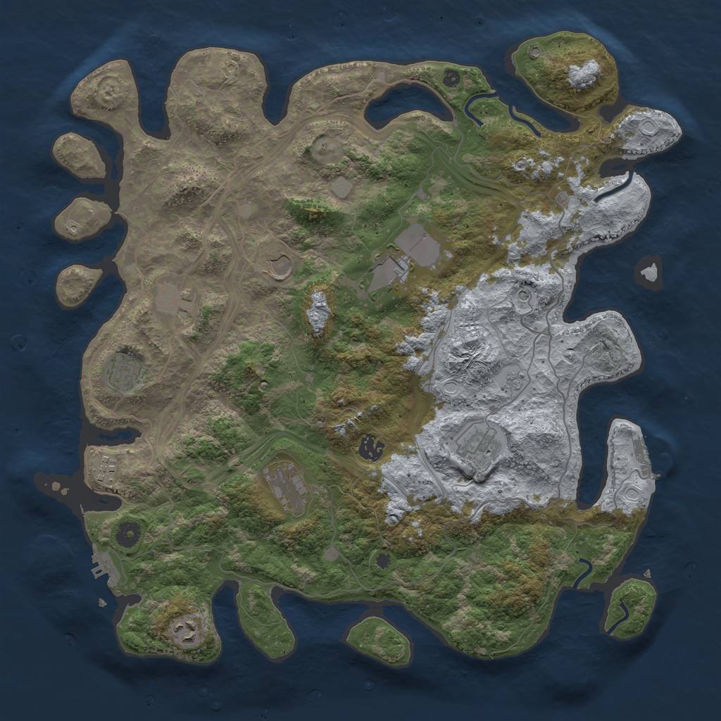 Rust Map: Procedural Map, Size: 4250, Seed: 998027, 16 Monuments